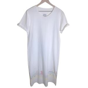 VNTG GO NUTZ! white maxi beach print cotton dress S